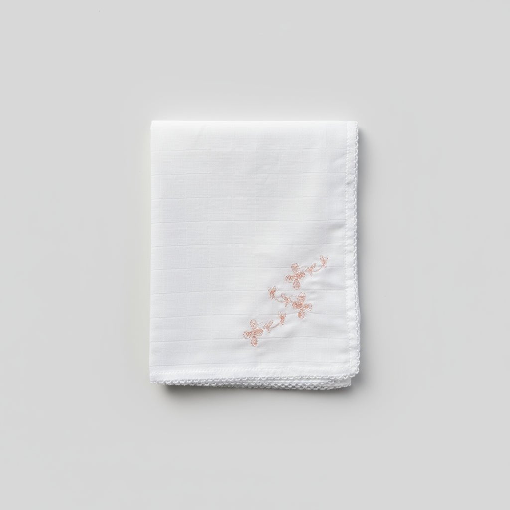 Wedoble Mussola in Cotone Ricamata Fiori Rosa - Be Brave Boutique