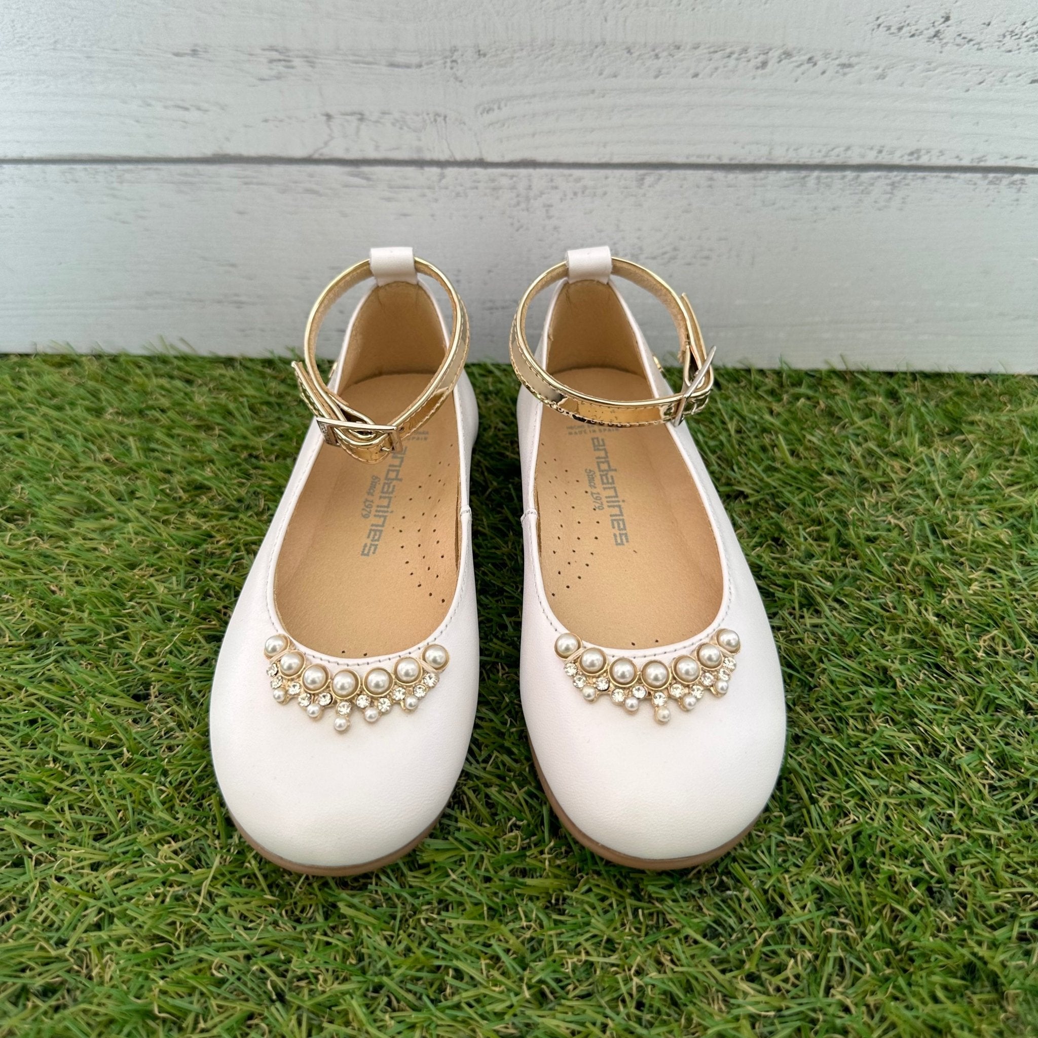 ANDANINES Ballerine eleganti Bianco/Oro e plantare anatomico - Be Brave Boutique