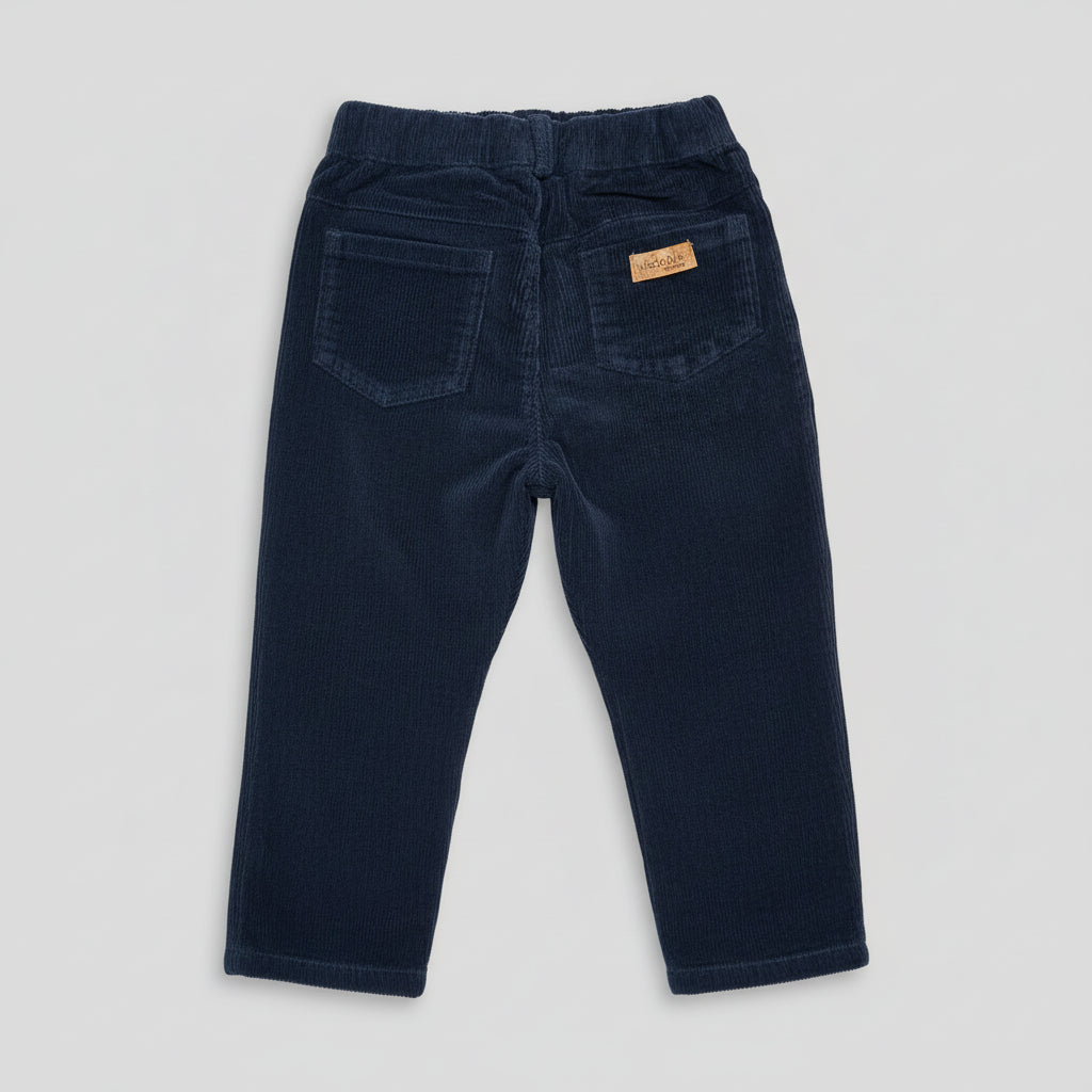 Pantalone a costine in velluto blu Senza Tasche - Be Brave Boutique