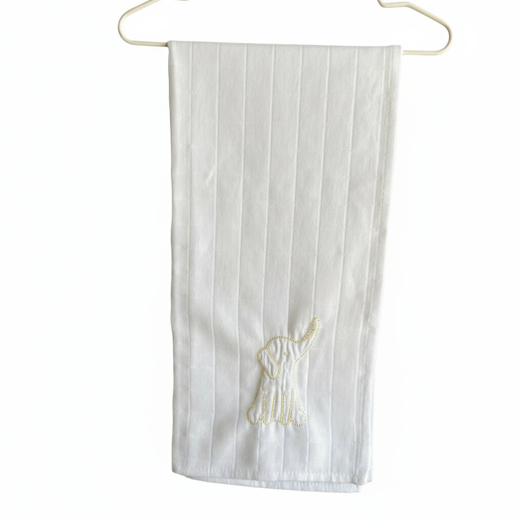 Wedoble Mussola in Cotone Ricamata Elefantino Giallo - Be Brave Boutique