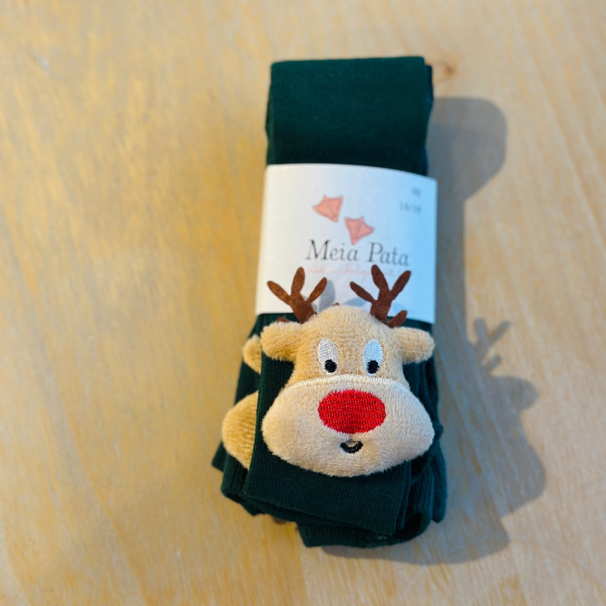 Calzamaglia Natalizia per bambini con Renna  Meia Pata - Be Brave Boutique