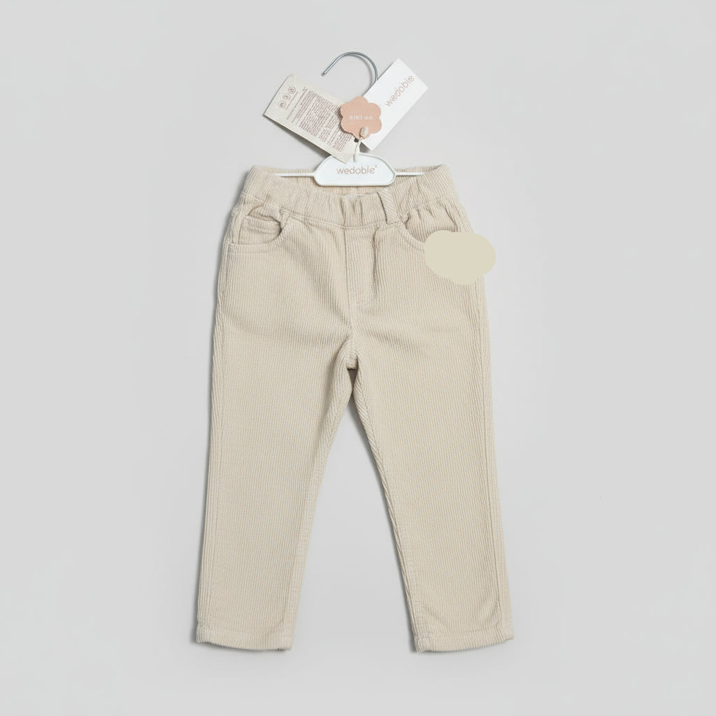 Pantalone a costine in velluto Beige Senza Tasche - Be Brave Boutique