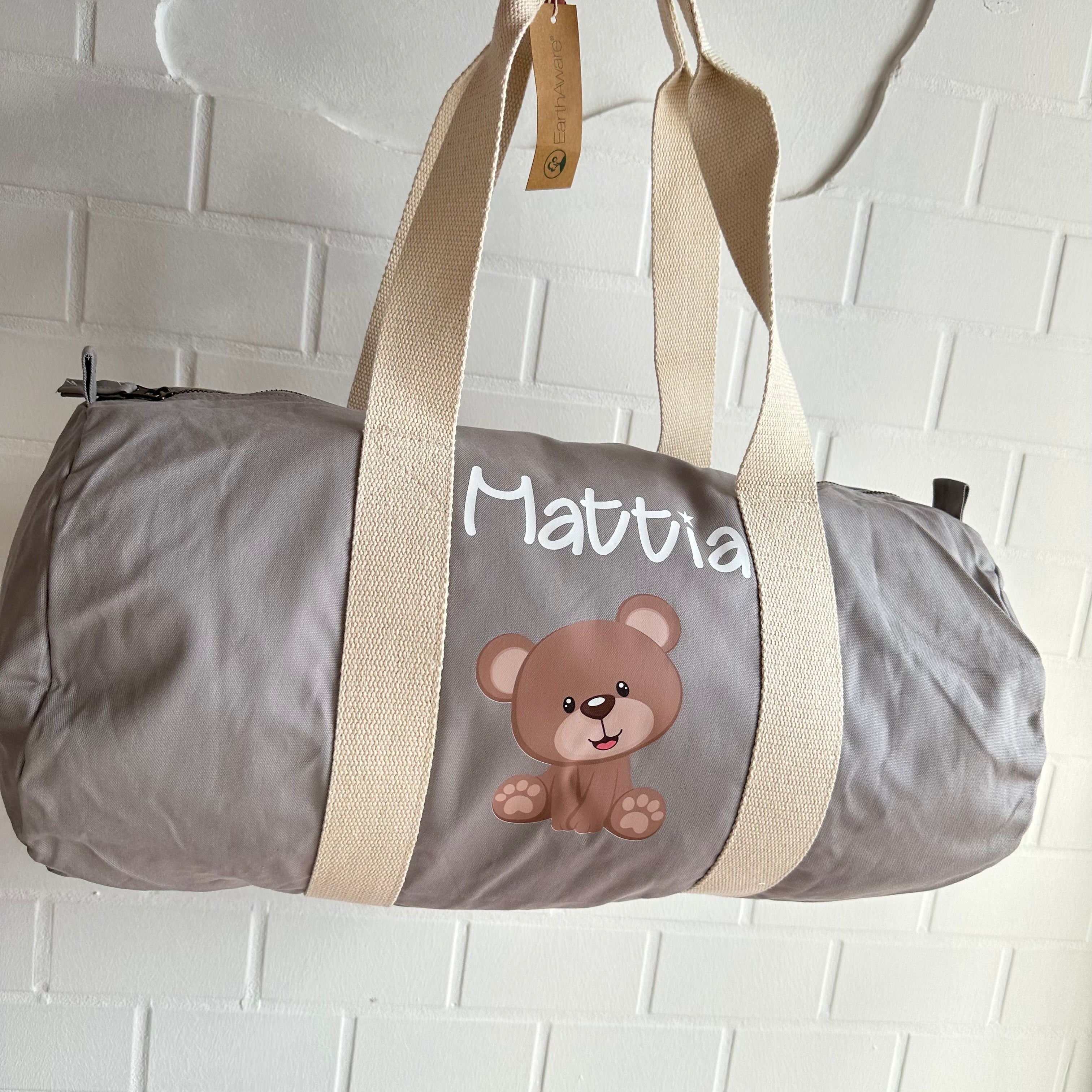 Borsone in cotone canvas personalizzato Orsetto - Be Brave Boutique