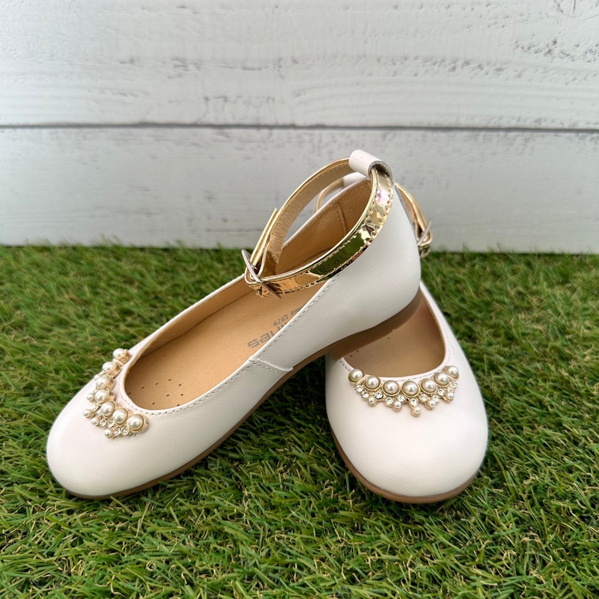 ANDANINES Ballerine eleganti Bianco/Oro e plantare anatomico - Be Brave Boutique