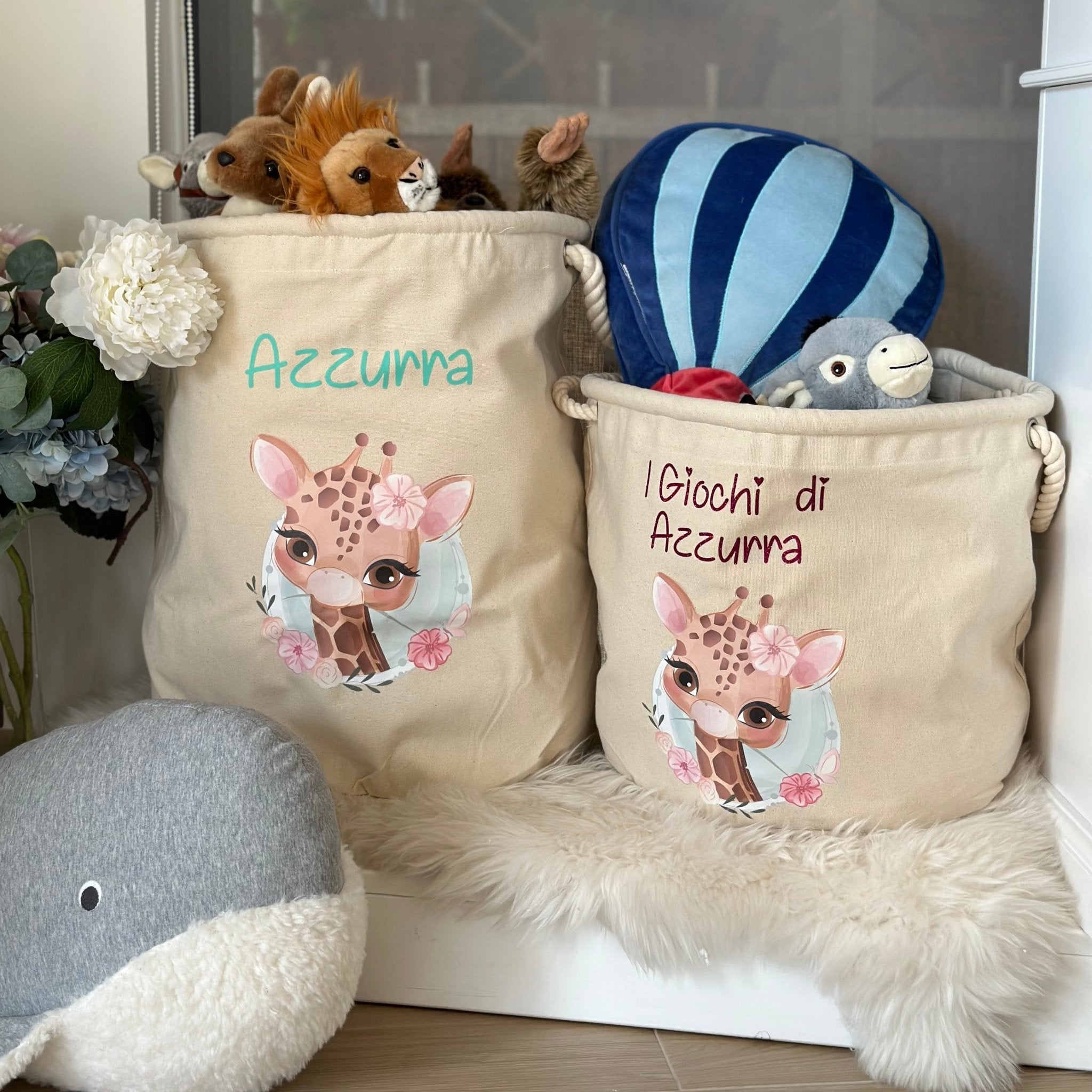 Ceste Portagiochi Morbide Personalizzabili Giraffa