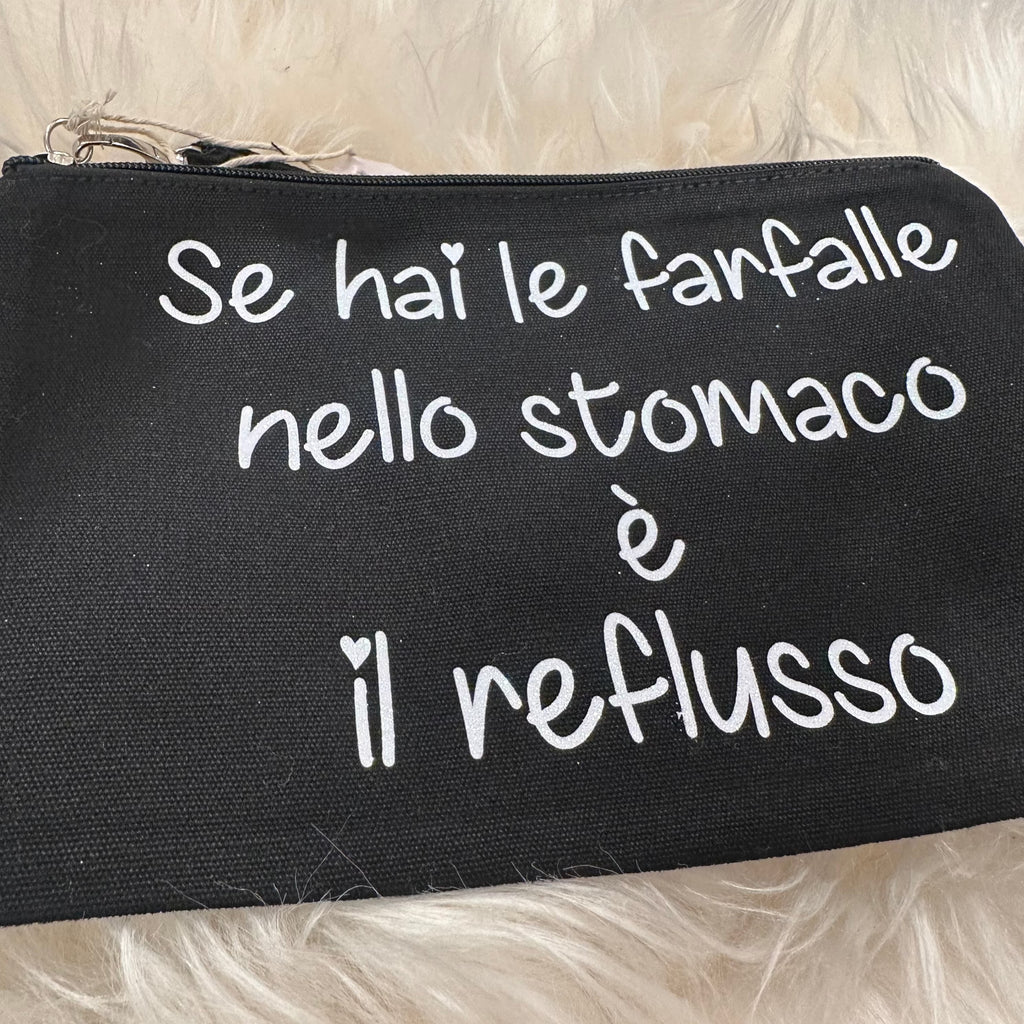 Pochette in cotone total black  Frase divertente idea regalo - Be Brave Boutique