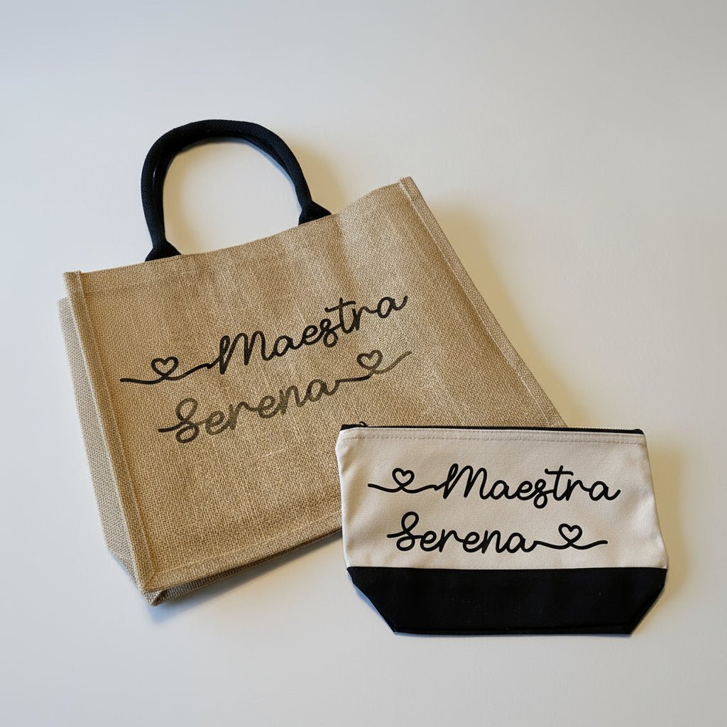 Pochette in cotone organico personalizzabile Bicolore Nero e Fucsia - Be Brave Boutique