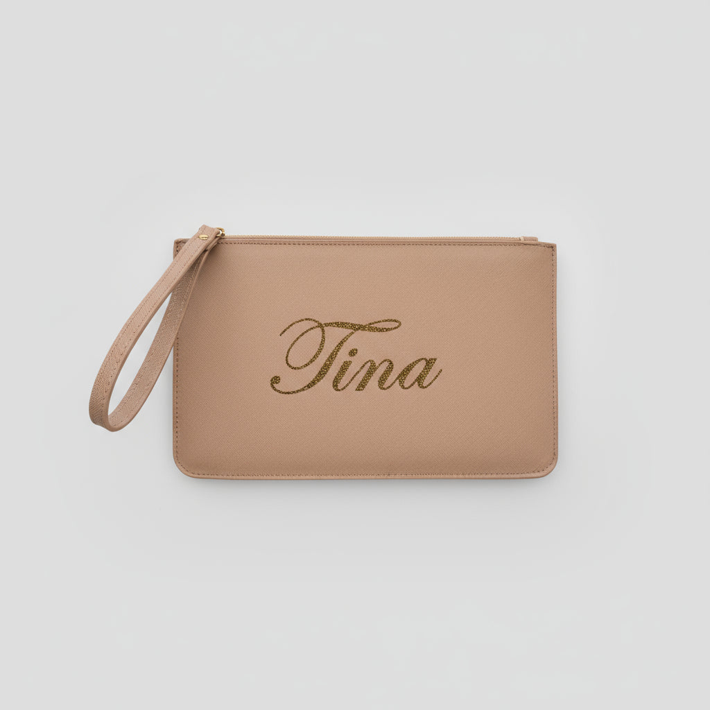 Pochette con anello piatta in simil pelle  personalizzabile 13 colori disponibili - Be Brave Boutique