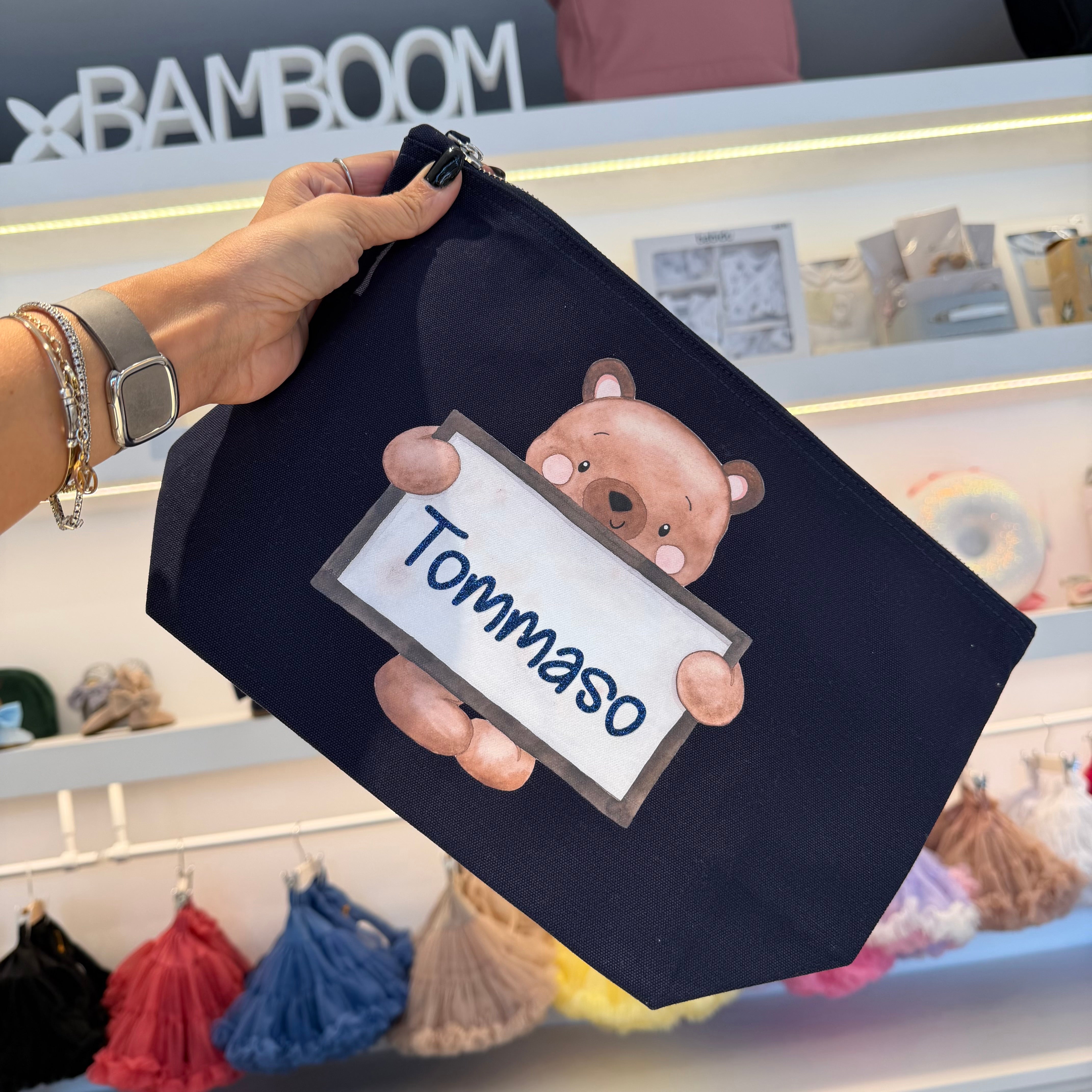 Pochette Neonato Personalizzata con Nome – Beauty Bambino  Orsetto Lavagna