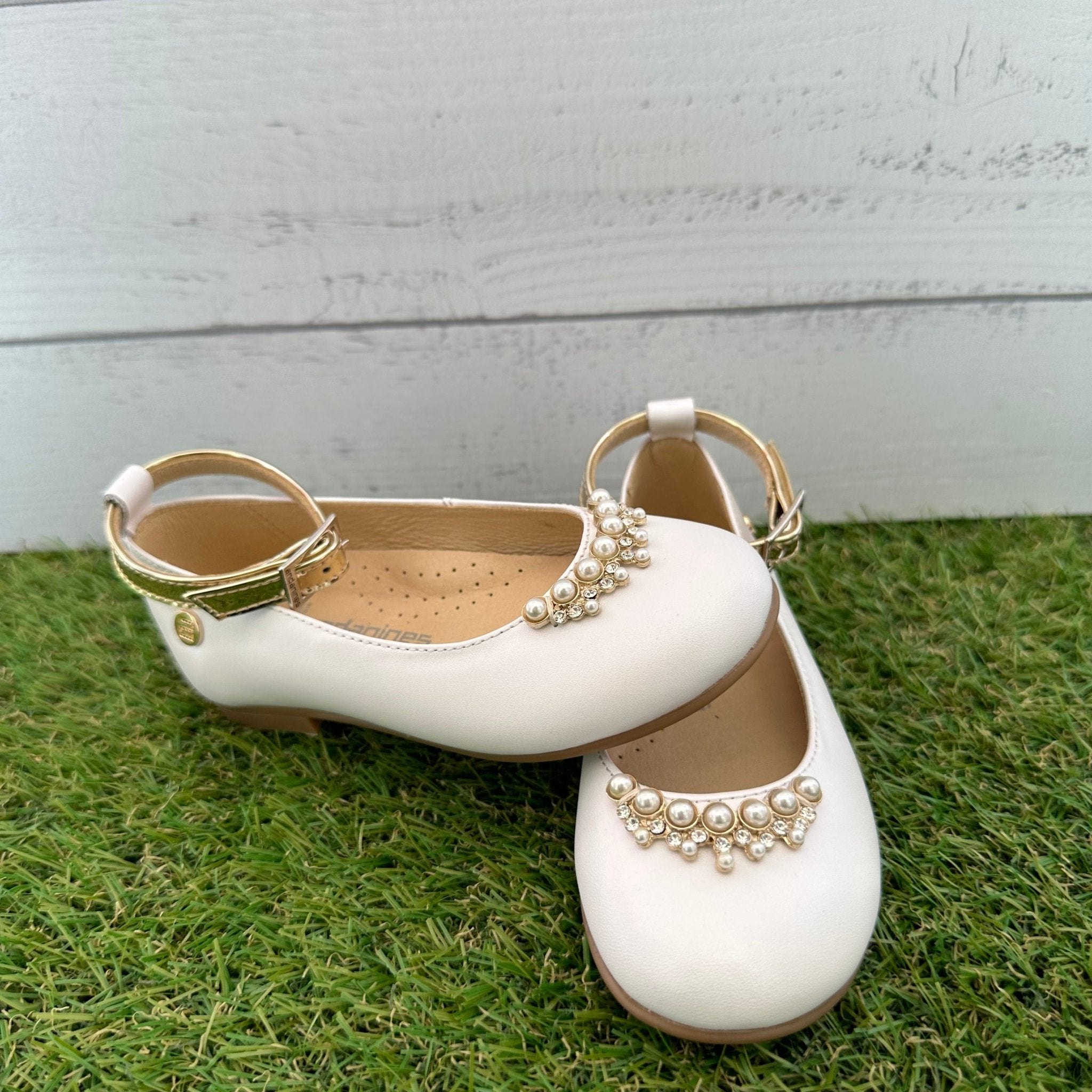 ANDANINES Ballerine eleganti Bianco/Oro e plantare anatomico - Be Brave Boutique