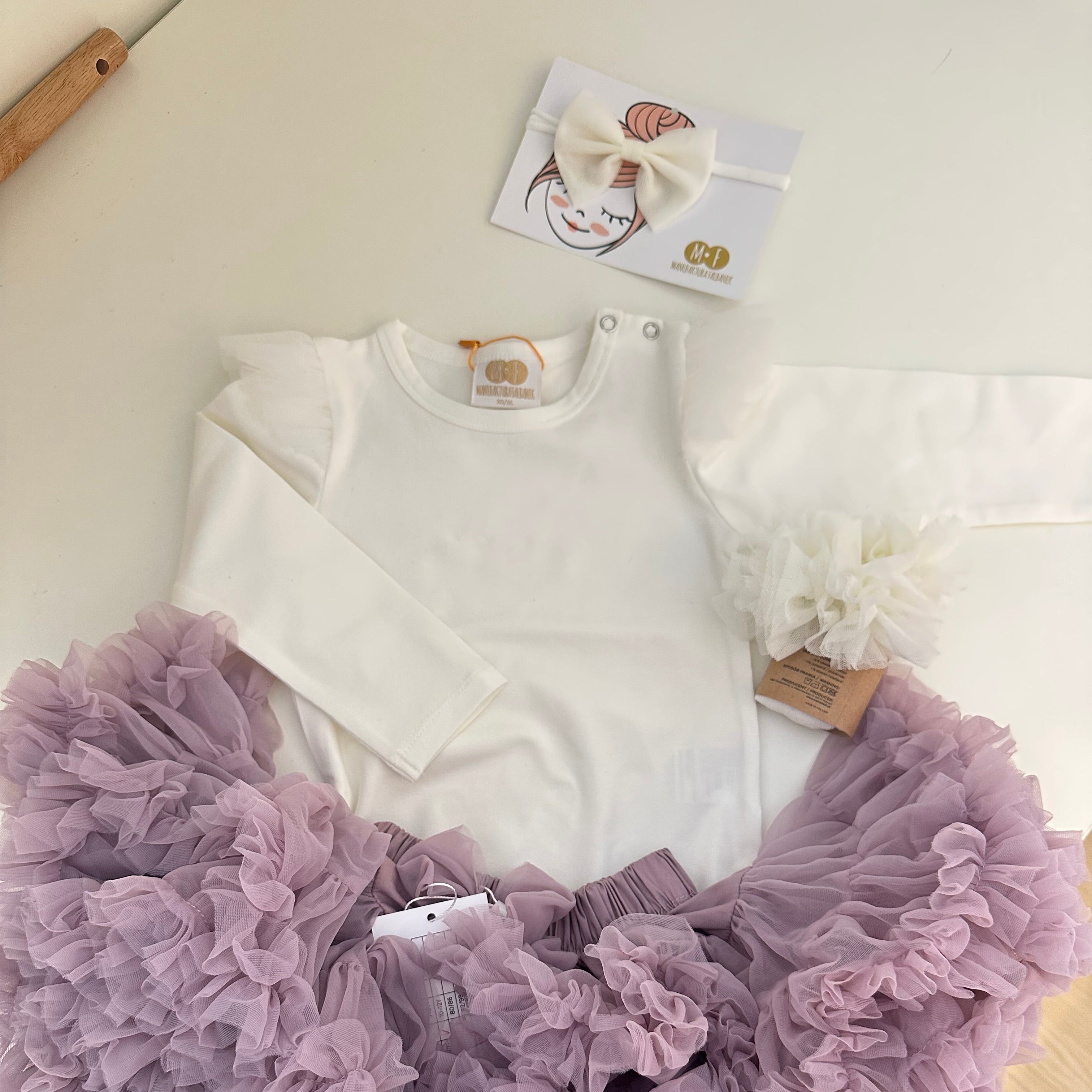 Tshirt/body Angel manica lunga con volant personalizzabile - Be Brave Boutique