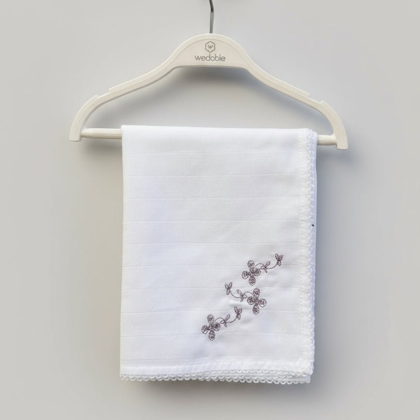 Wedoble Mussola in Cotone Ricamata Fiori Violet - Be Brave Boutique