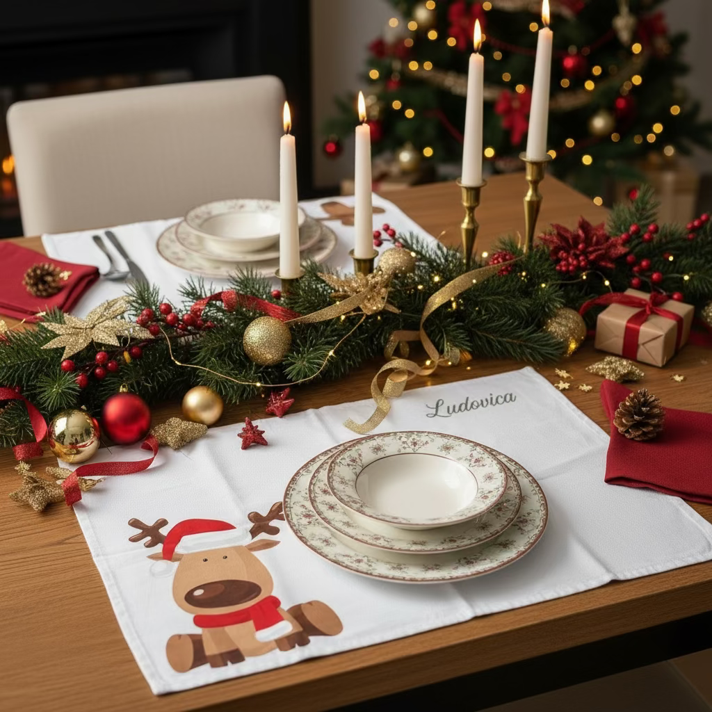 Tovaglietta pranzo personalizzabile 50x75 Renna - Be Brave Boutique