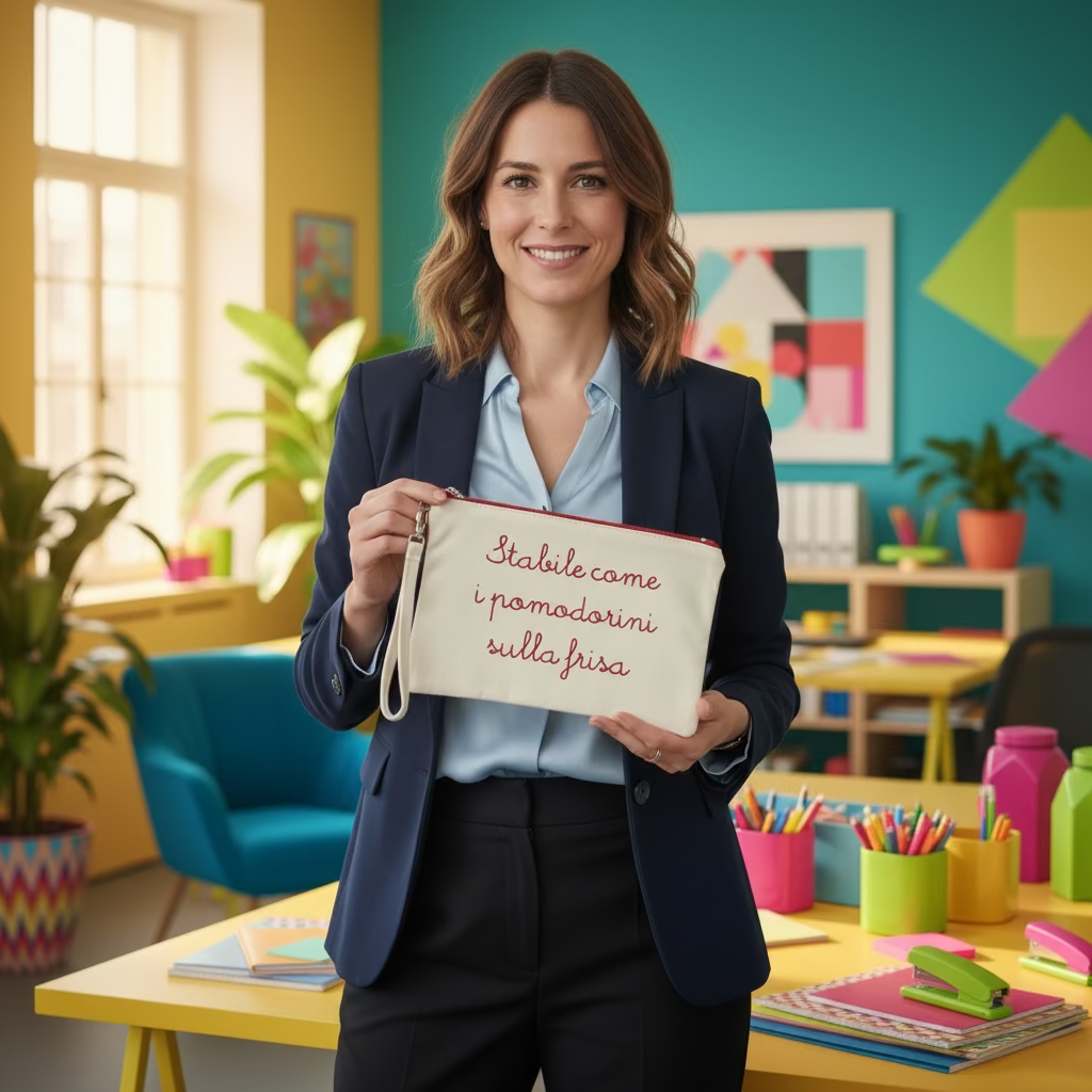 Pochette in cotone  Frase divertente idea regalo "Frisa" - Be Brave Boutique