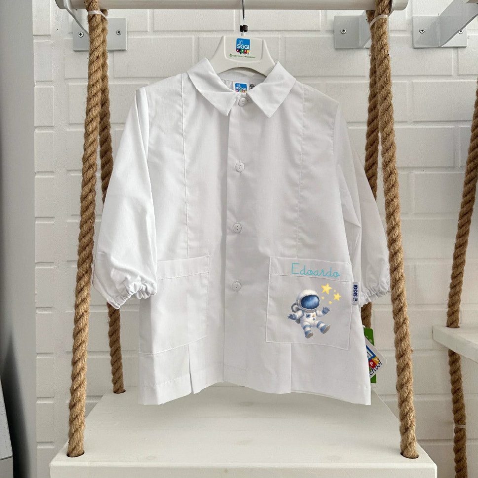 Grembiule Siggi  asilo Astronauta Personalizzabile con nome - Be Brave Boutique