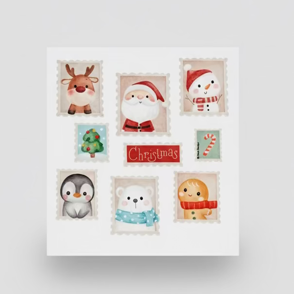 Kit da 9 Adesivi Natalizi fondo trasparente