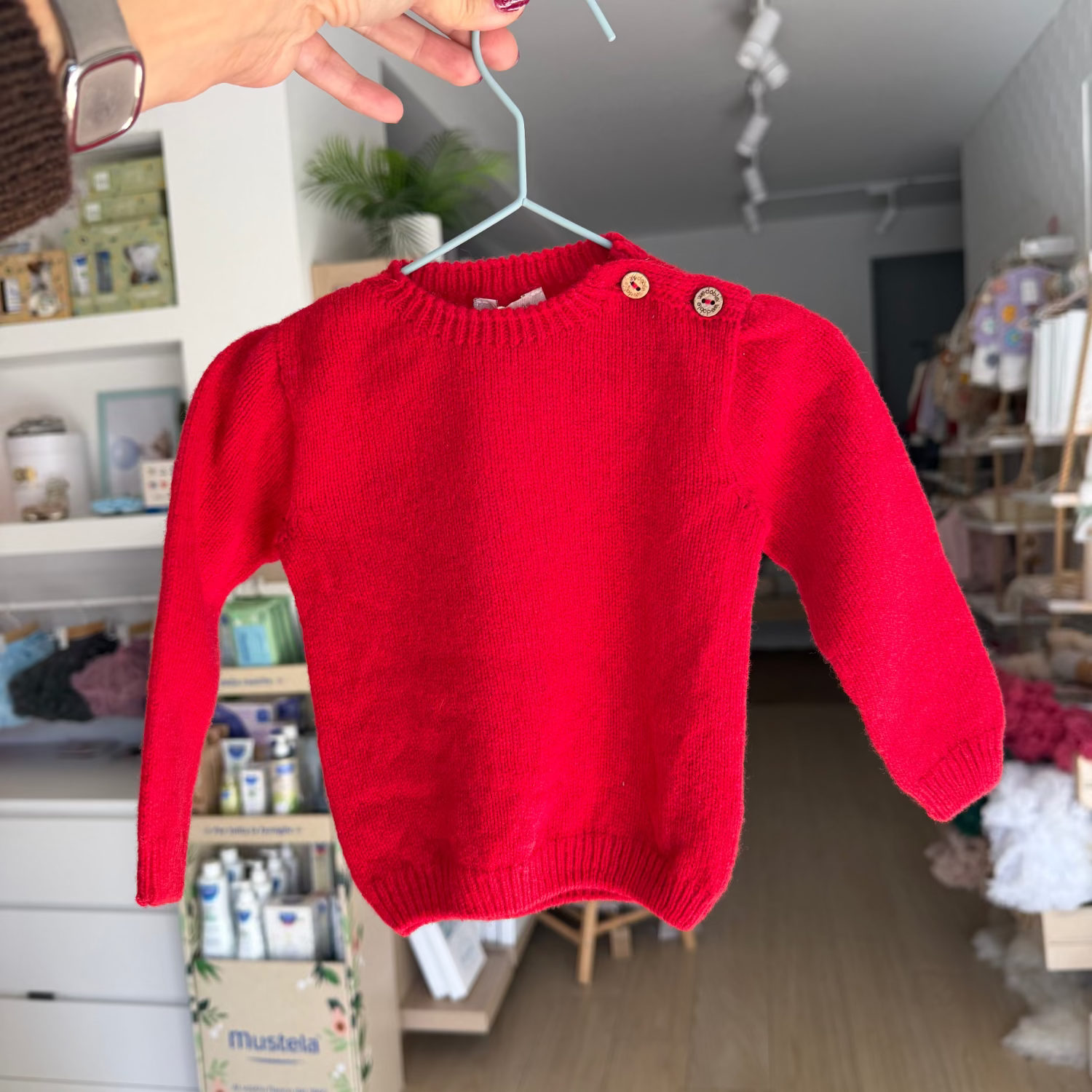 Maglioncino Rosso In Morbida Lana Marino Extrafine