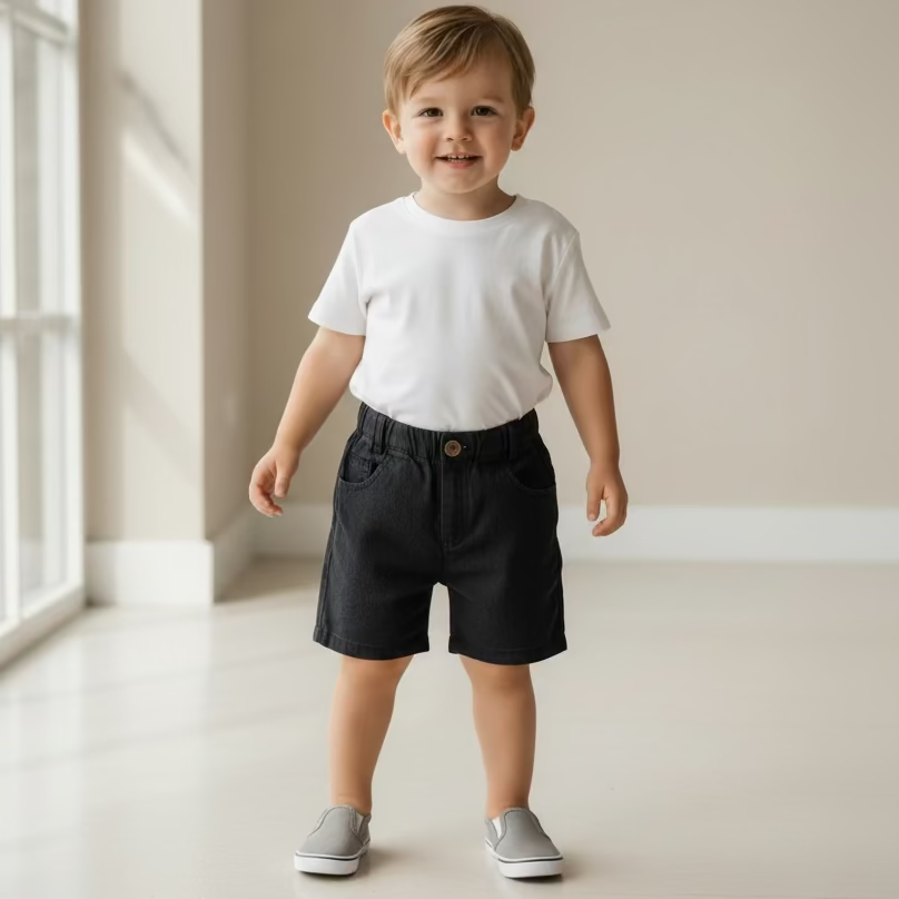 Pantaloncini di lino Blu Navy per bambini
