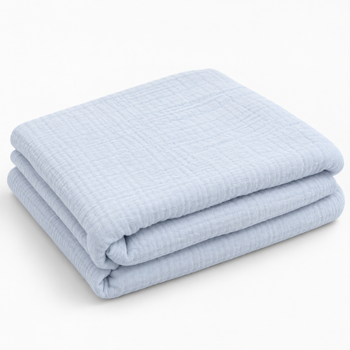 Muslin Swaddle Blanket 70x100 Sky Blue + Plush Sponge