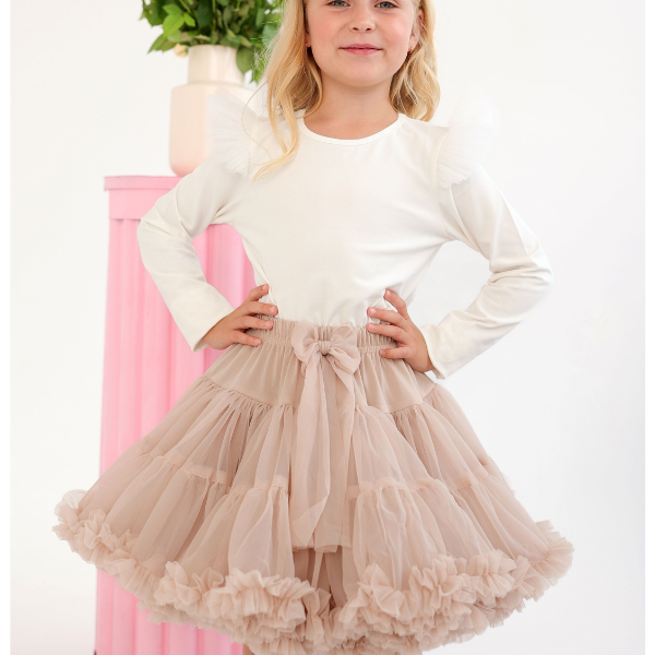 Gonna Ampia in Tulle Cappuccino - Be Brave Boutique