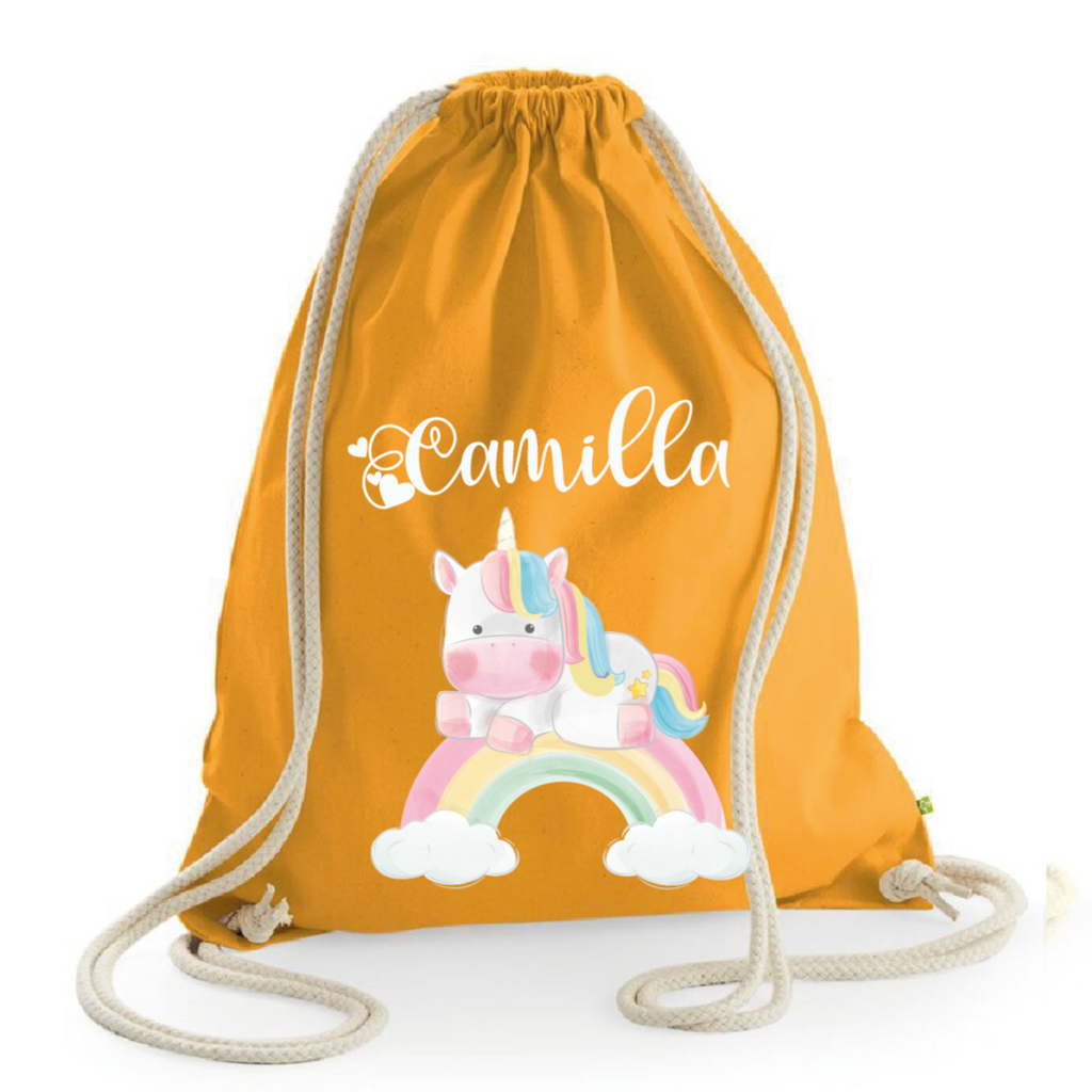 Zaino a sacca in cotone pesante Unicorno Arcobaleno - Be Brave Boutique