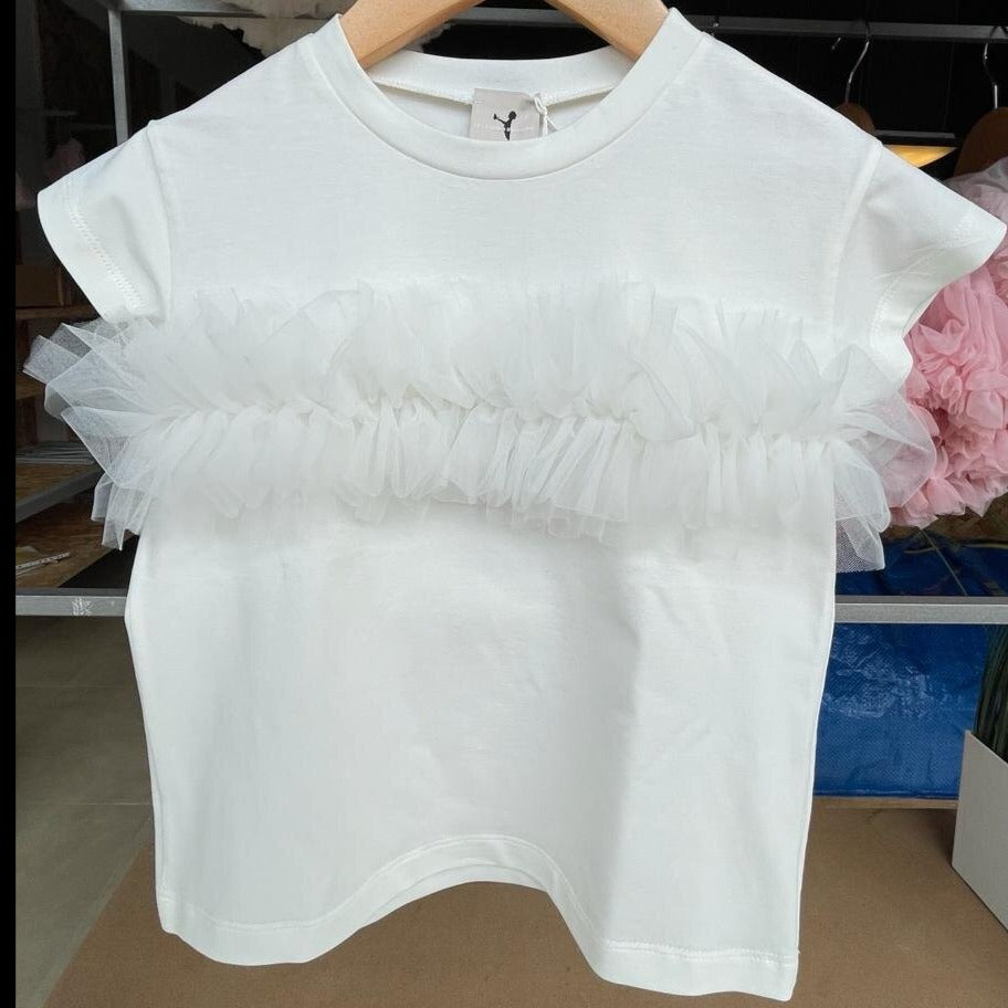 Tshirt Panna in morbido cotone Tulle centrale - Be Brave Boutique