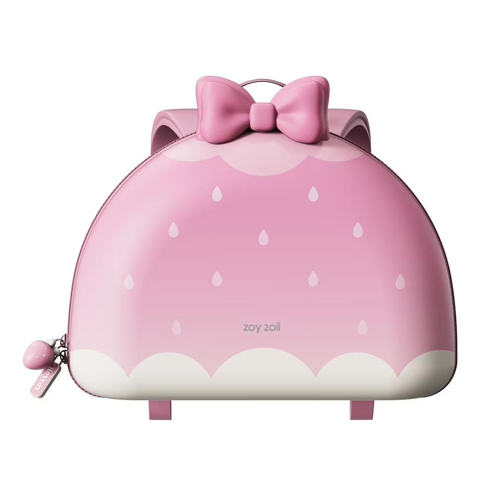 Coquette Set 3 Pezzi Zaino Scuola Per Ragazze A Forma Di Fragola - Kawaii Con Borsa Pranzo E Astuccio, In Nylon