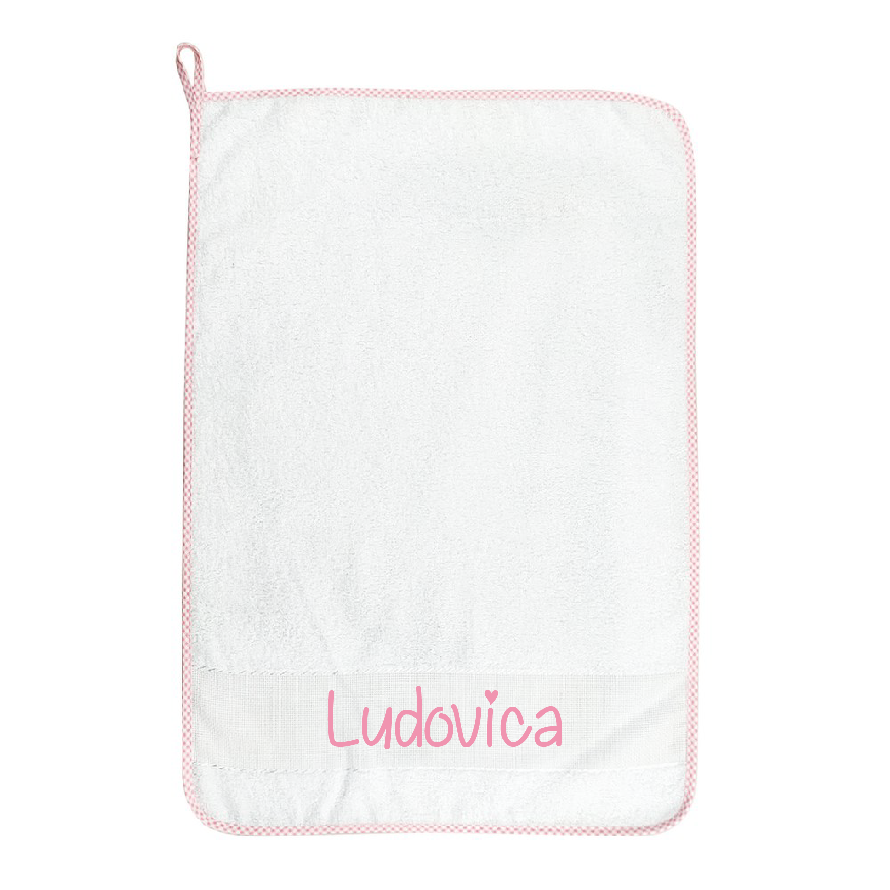 Asciugamani asilo Bordo Rosa con asola e nome personalizzato - Be Brave Boutique