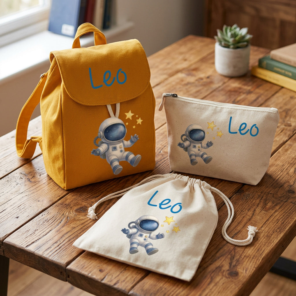 Set asilo Mini Zaino, Sacchetto cambi e beauty Astronauta - Be Brave Boutique