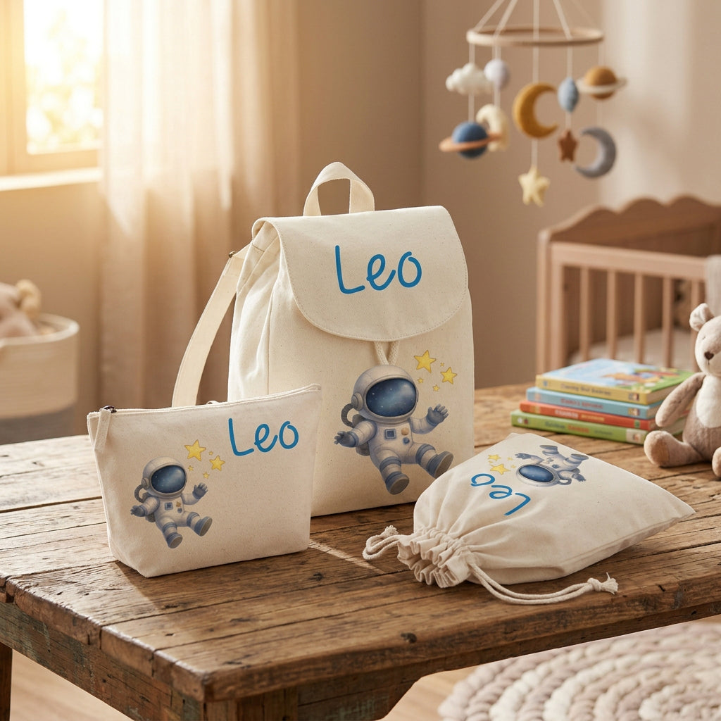 Set asilo Mini Zaino, Sacchetto cambi e beauty Astronauta - Be Brave Boutique