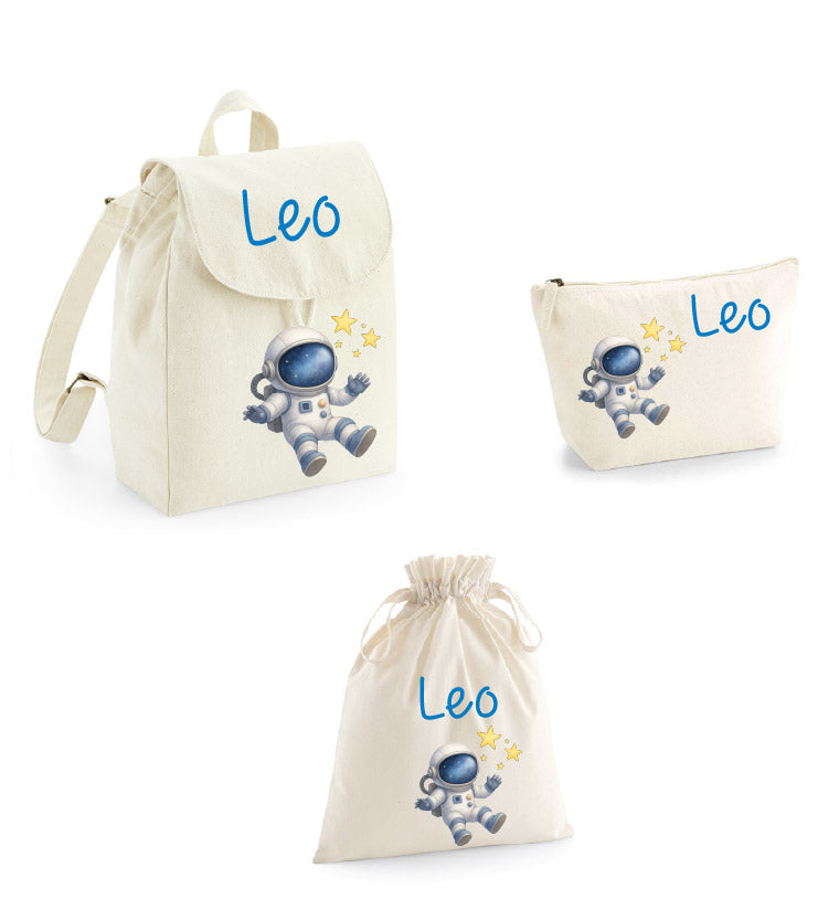 Set asilo Mini Zaino, Sacchetto cambi e beauty Astronauta - Be Brave Boutique