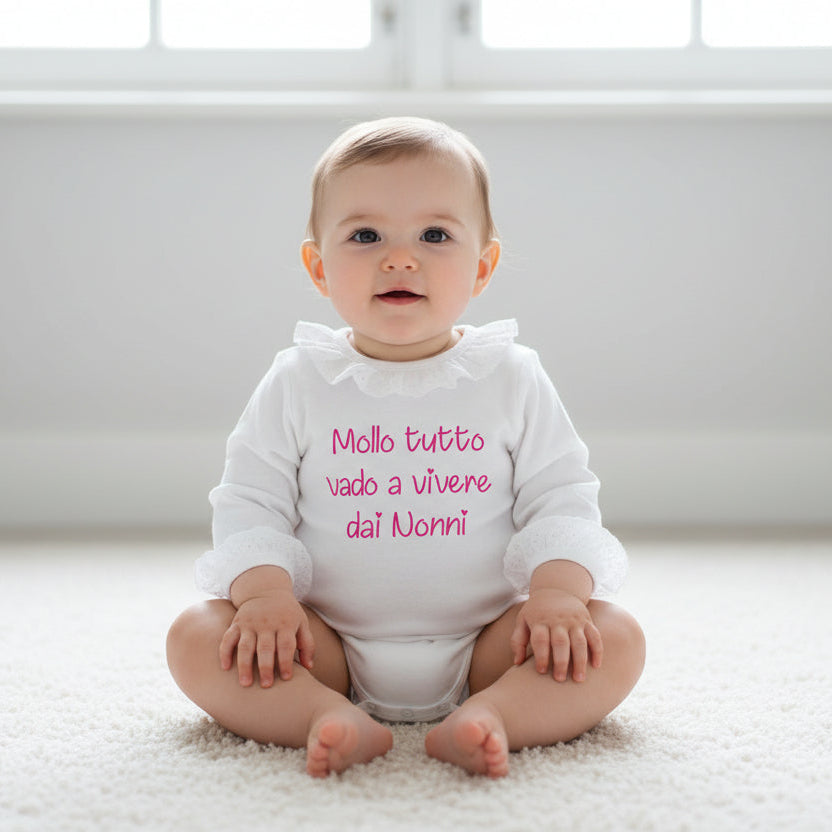 Body in cotone con colletto e maniche in Batista - Be Brave Boutique