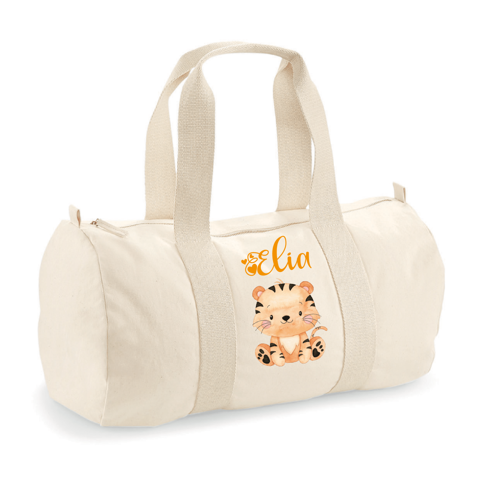 Borsone in cotone canvas personalizzato Tigrotto - Be Brave Boutique