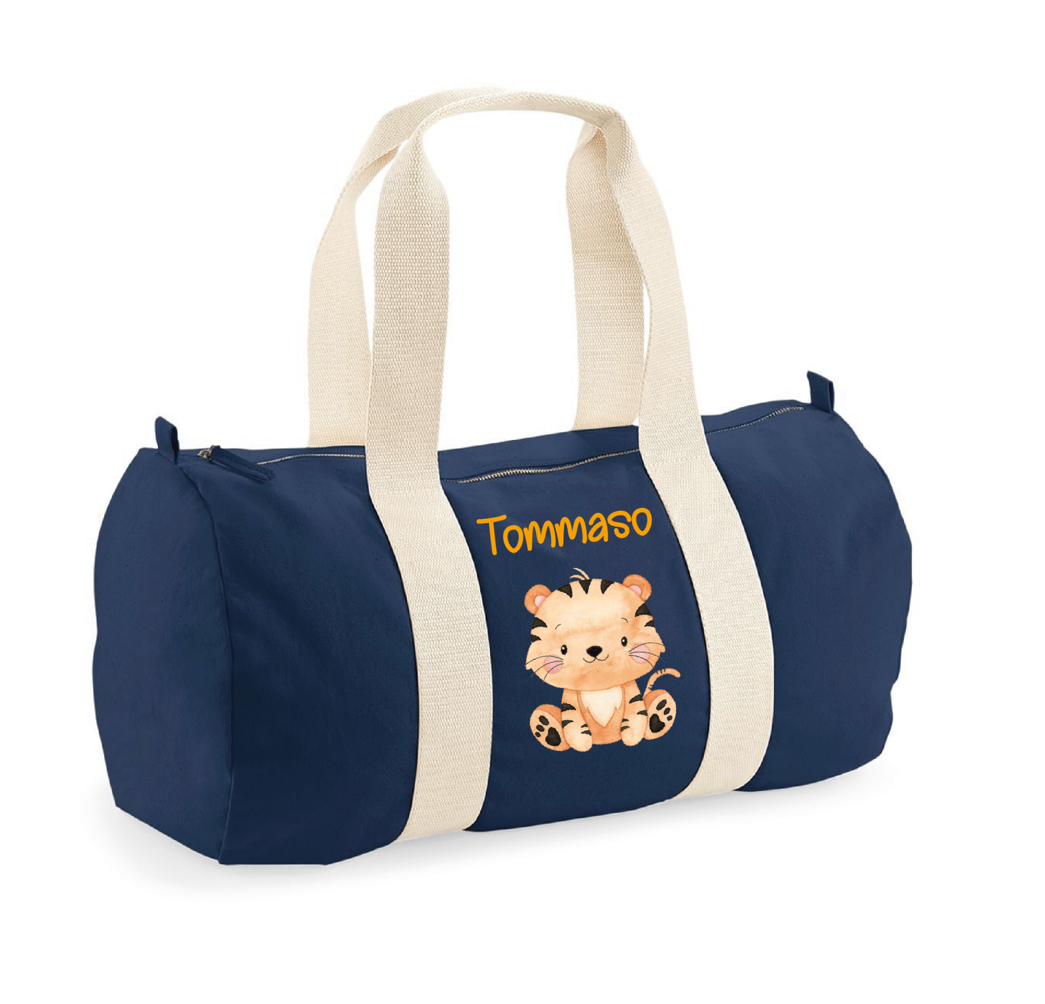 Borsone in cotone canvas personalizzato Tigrotto - Be Brave Boutique