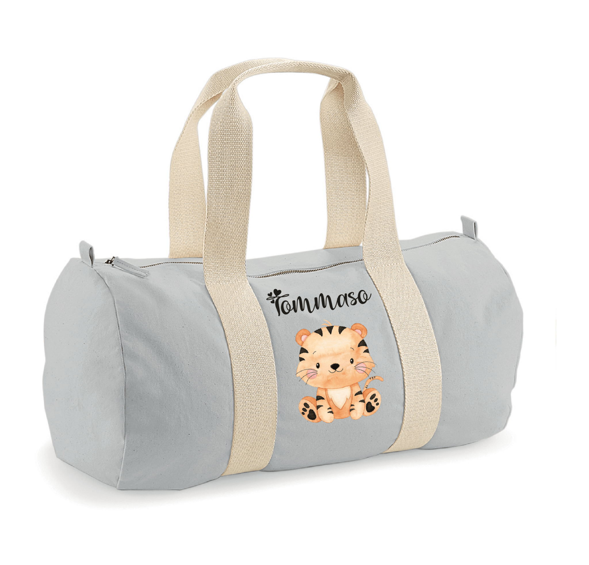 Borsone in cotone canvas personalizzato Tigrotto - Be Brave Boutique