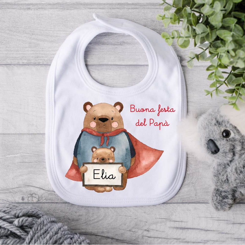 Bavaglino festa del Papà personalizzabile - Be Brave Boutique
