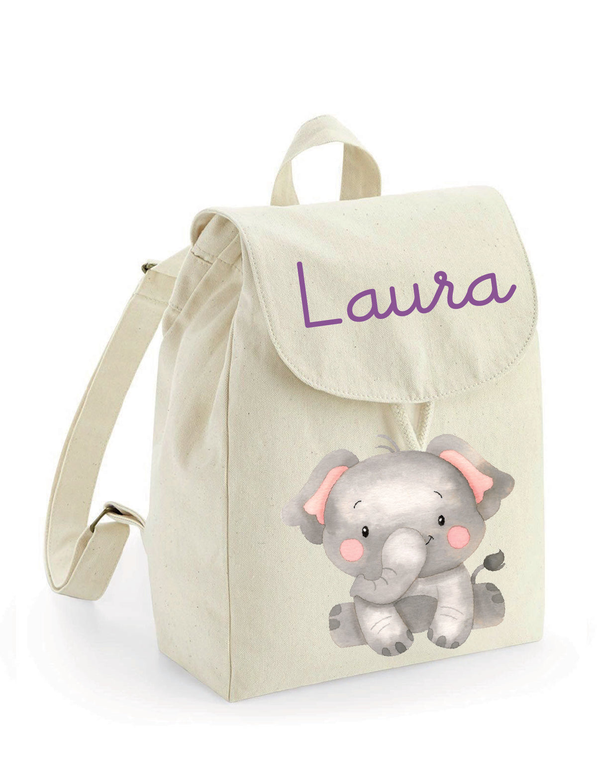 Zaino Asilo Bambino Personalizzato – Mini Zainetto con Nome Elefantino