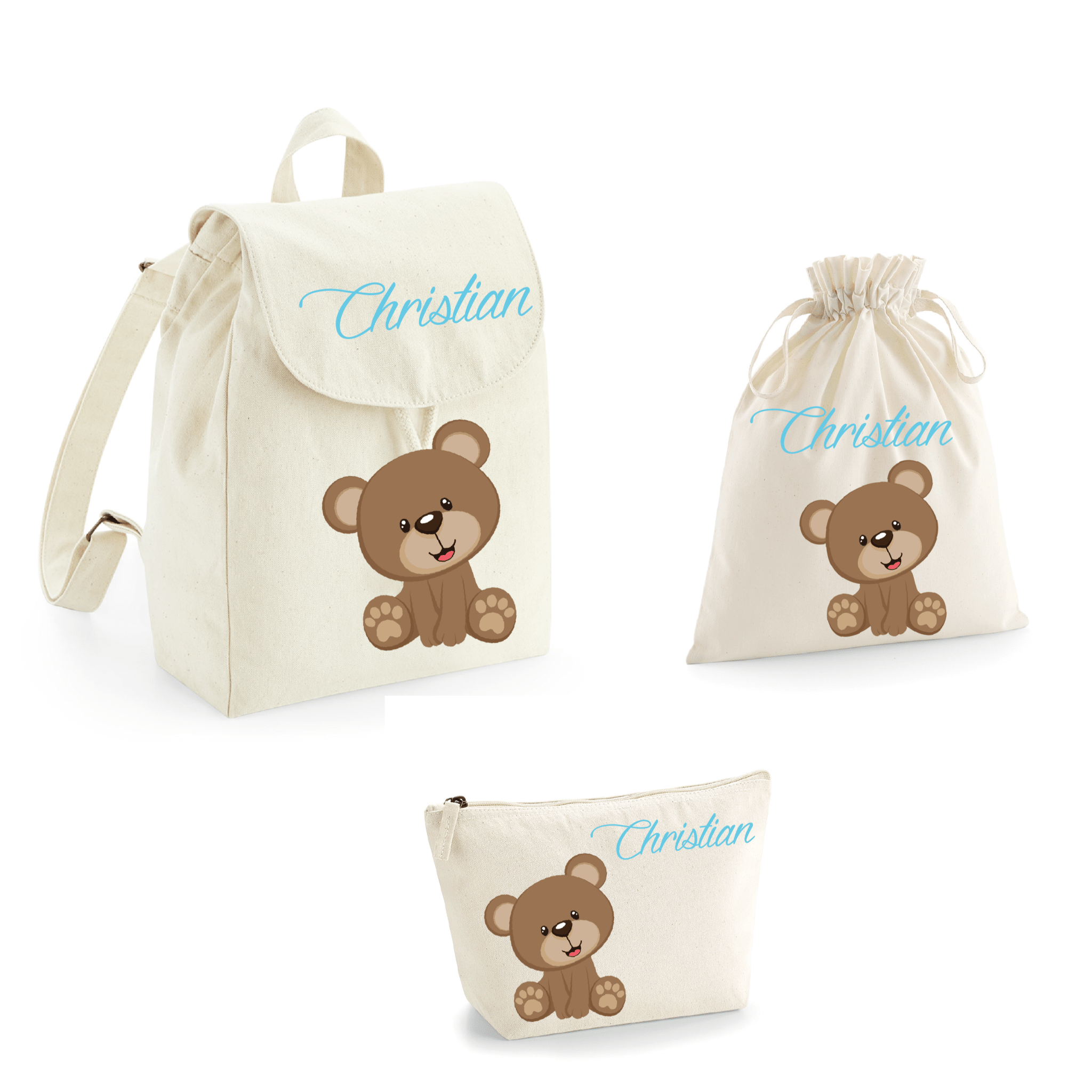 Set asilo Mini Zaino, Sacchetto cambi e beauty Orsetto - Be Brave Boutique