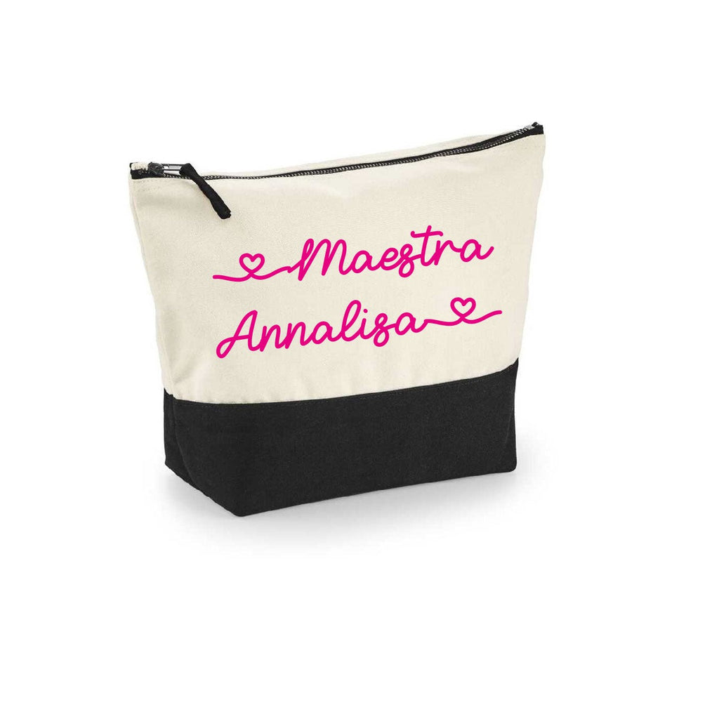 Pochette in cotone organico personalizzabile Bicolore Nero e Fucsia - Be Brave Boutique