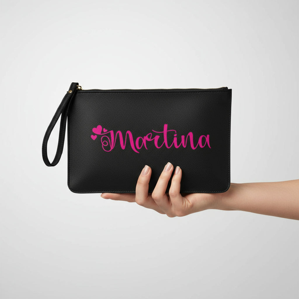 Pochette con anello piatta in simil pelle  personalizzabile 13 colori disponibili - Be Brave Boutique