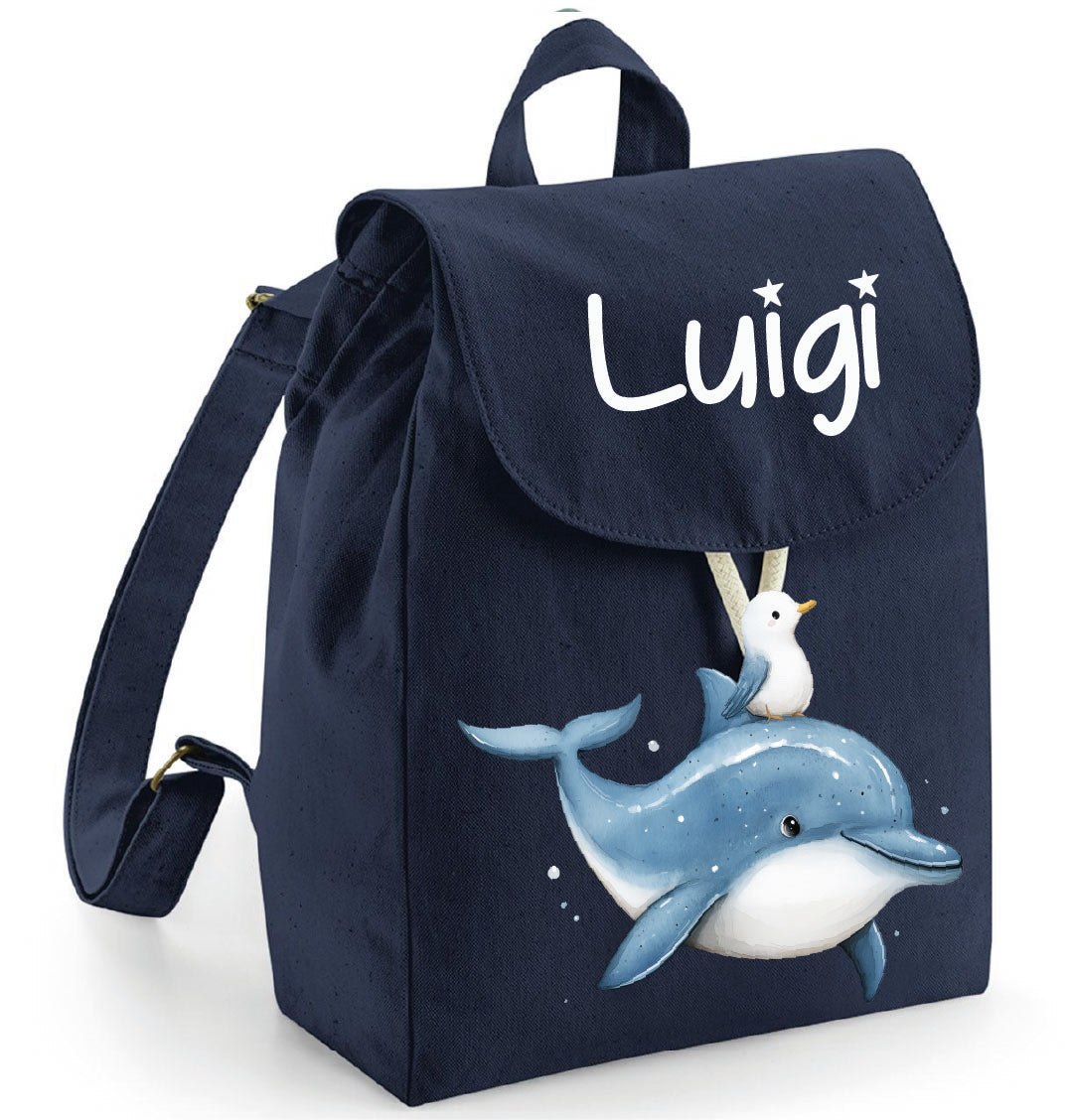 Mini Zaino in cotone organico Dolce Delfino