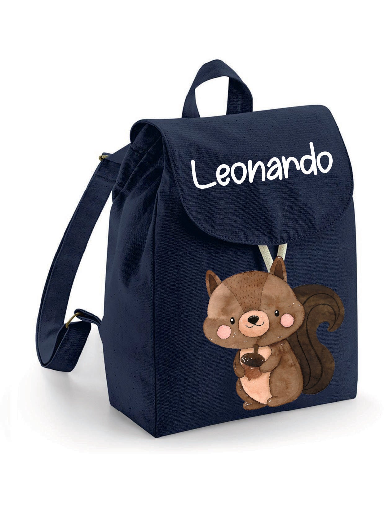 Zaino Asilo Bambino Personalizzato – Mini Zainetto con Nome Scoiattolo