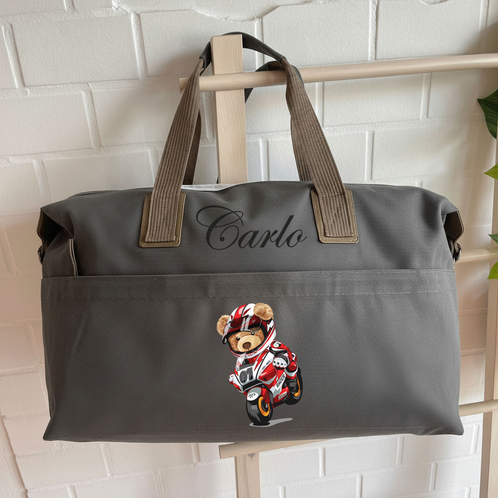Borsone medio personalizzabile Orsetto in Moto