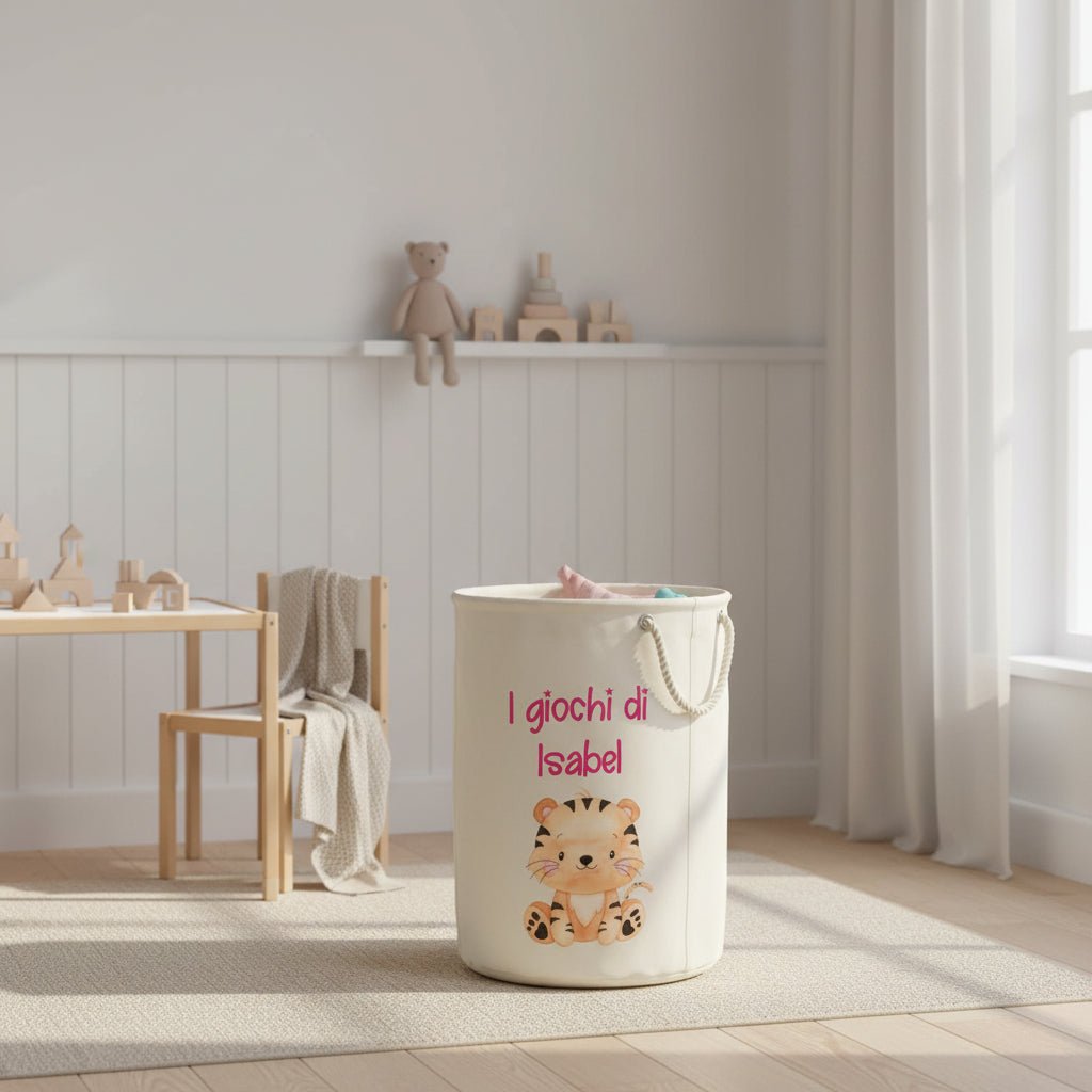 Cesta Porta giochi personalizzabile Tigrotto - Be Brave Boutique