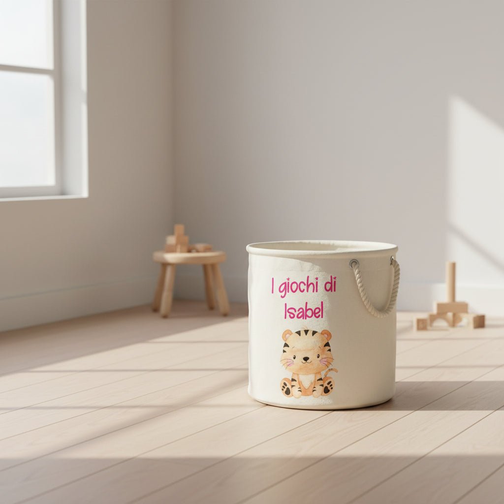 Cesta Porta giochi personalizzabile Tigrotto - Be Brave Boutique