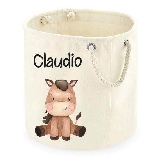 Cesta Porta giochi personalizzabile Baby Horse - Be Brave Boutique