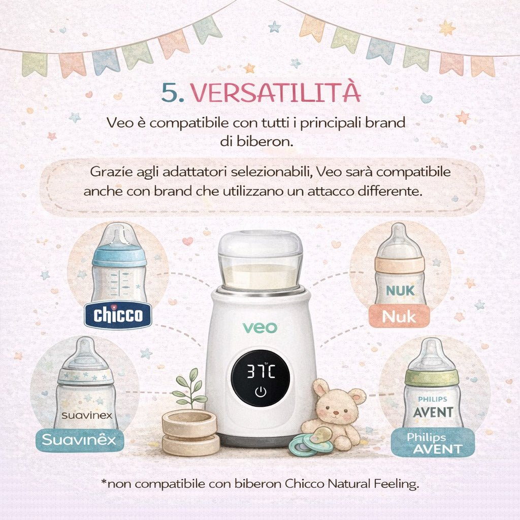 VEO - Il primo scalda biberon portatile a batteria con Omaggio*