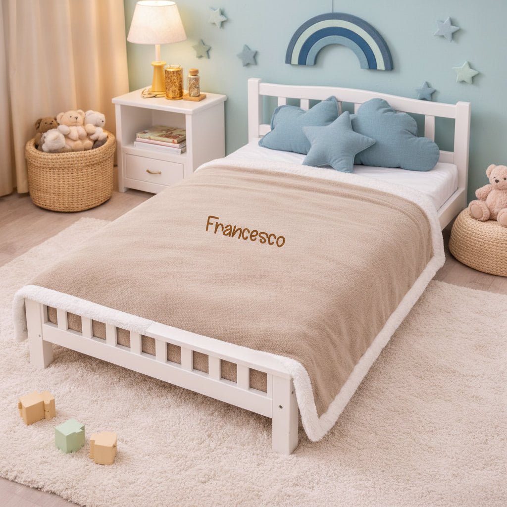 Coperta 130x170  in sherpa personalizzabile con nome