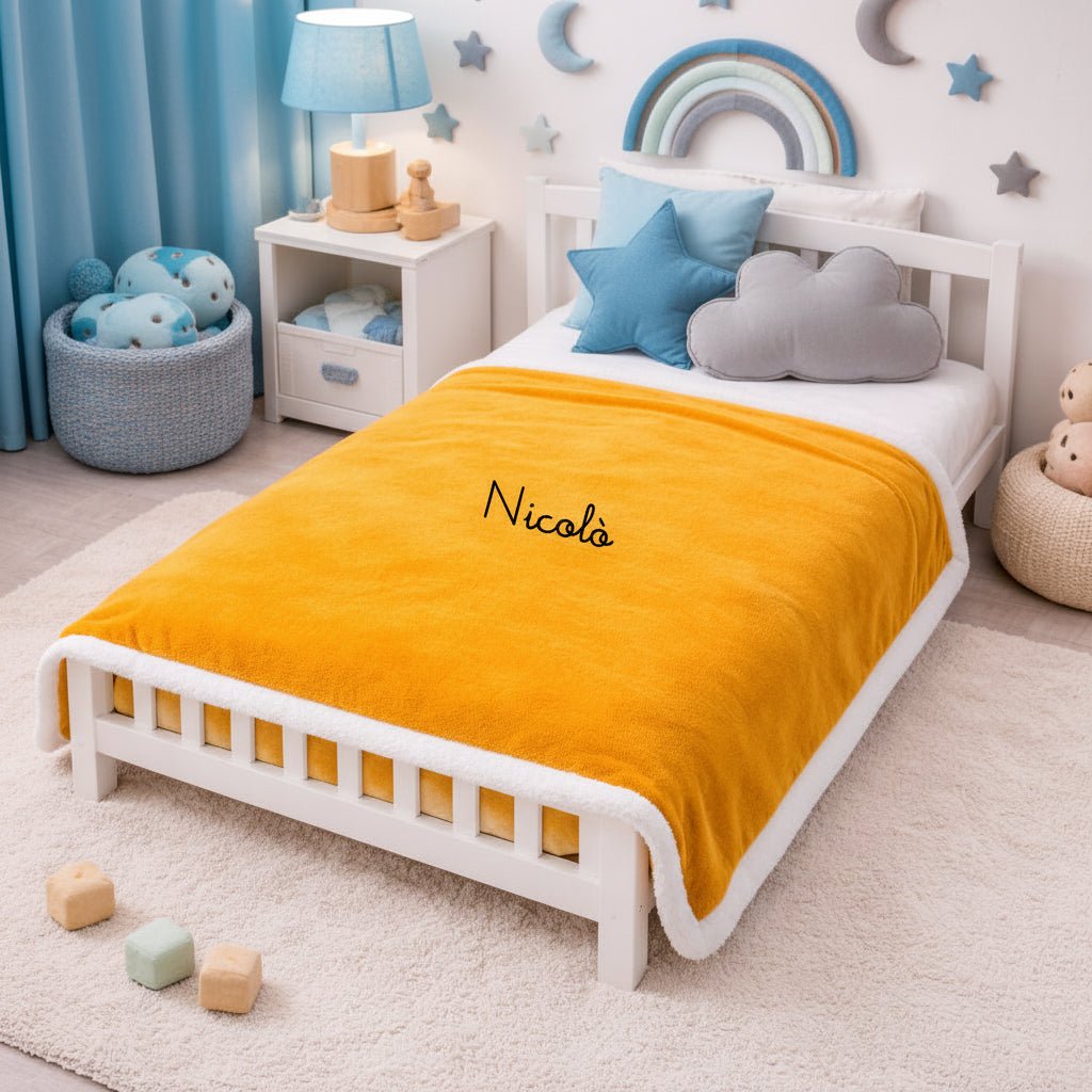 Coperta 130x170  in sherpa personalizzabile con nome