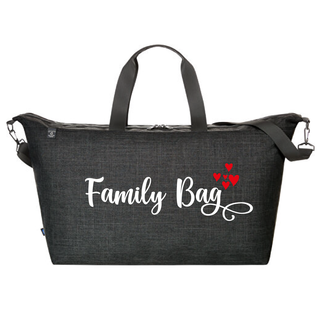 Borsone modello Family stampa FAMILY BAG più Cuori - Be Brave Boutique